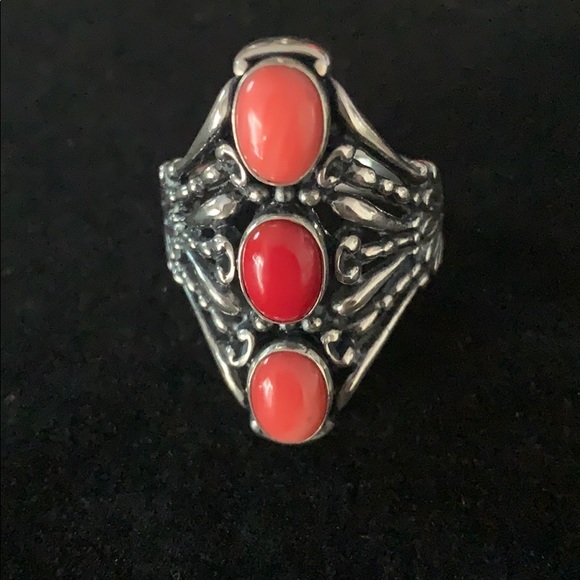 Jewelry - Sterling and coral ring